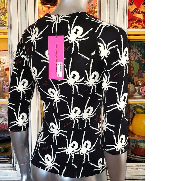 Betsey Johnson LTD Black Widow Spider Dress Top Leggings Pants Set Size S Y2K - Picture 10 of 16